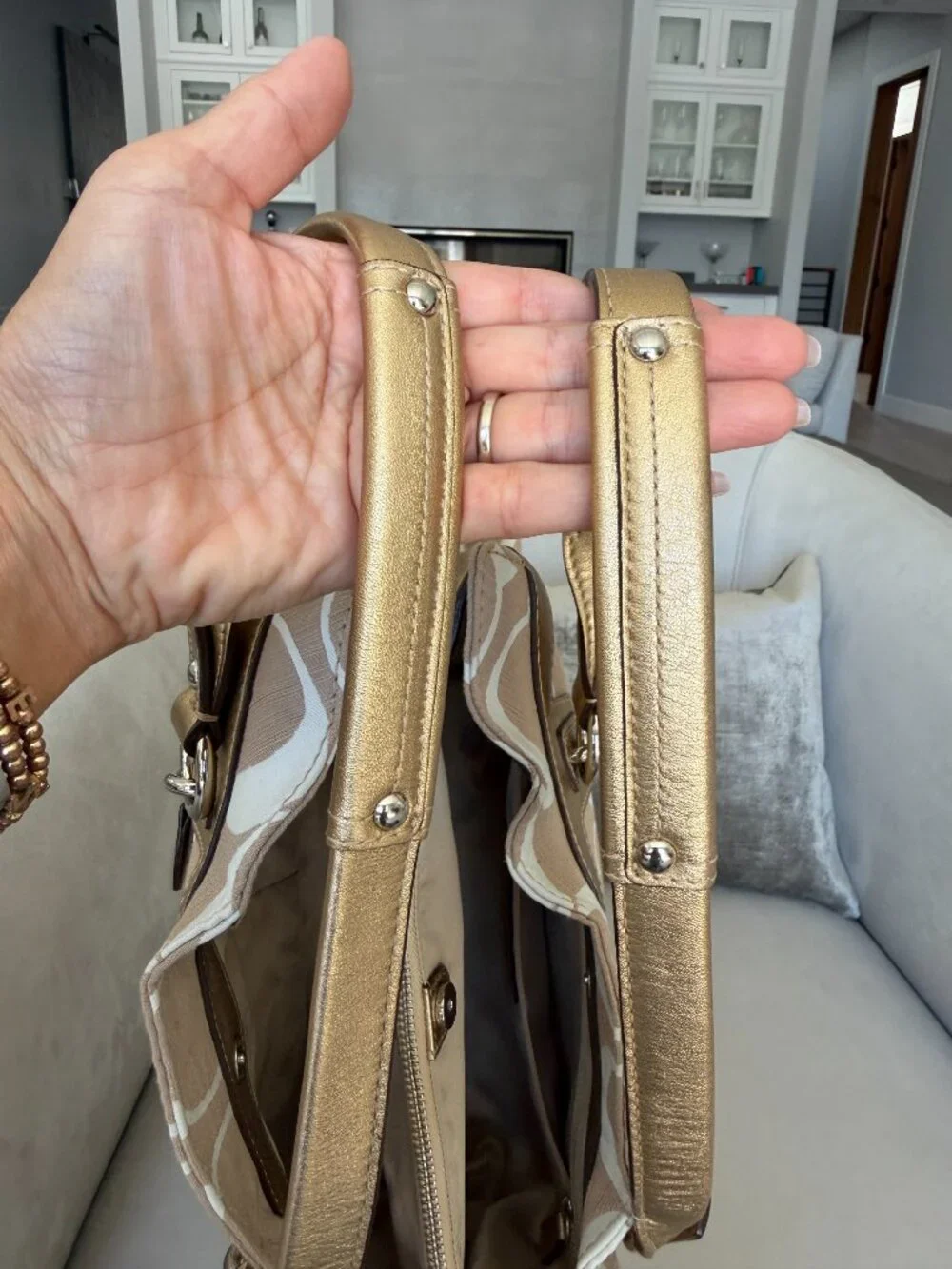Coach Vintage Y2K Penelope Signature Jacquard Metallic Gold